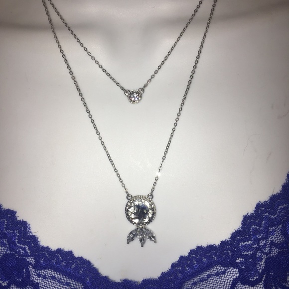 🆕Double crystal pendant necklace NWT - Picture 4 of 8
